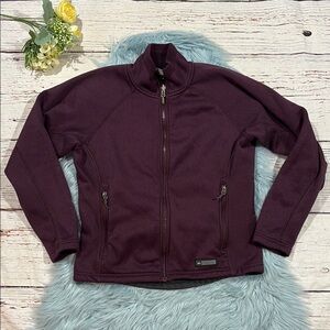 REI Plum Textured Fleece Lined Zip Up Jacket